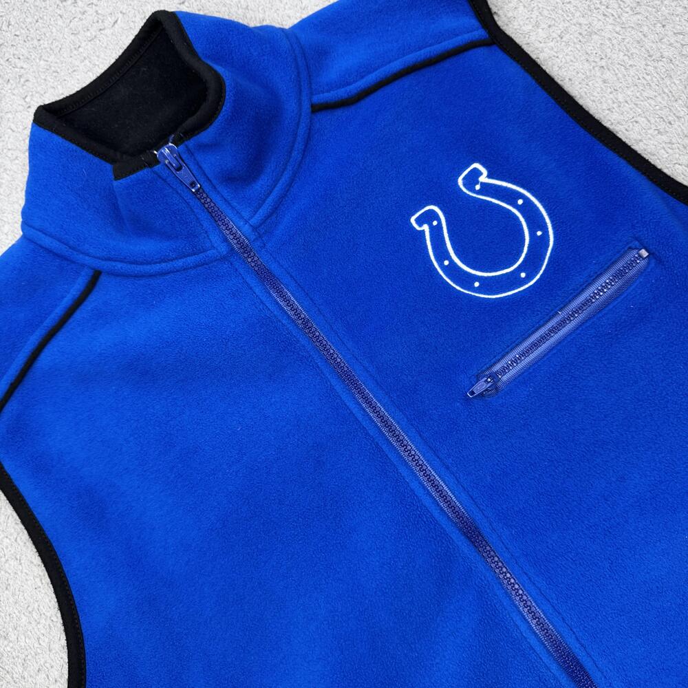 Indianapolis Colts Vest Youth Large 14-16 Blue NFL Football Fleece Full Zip